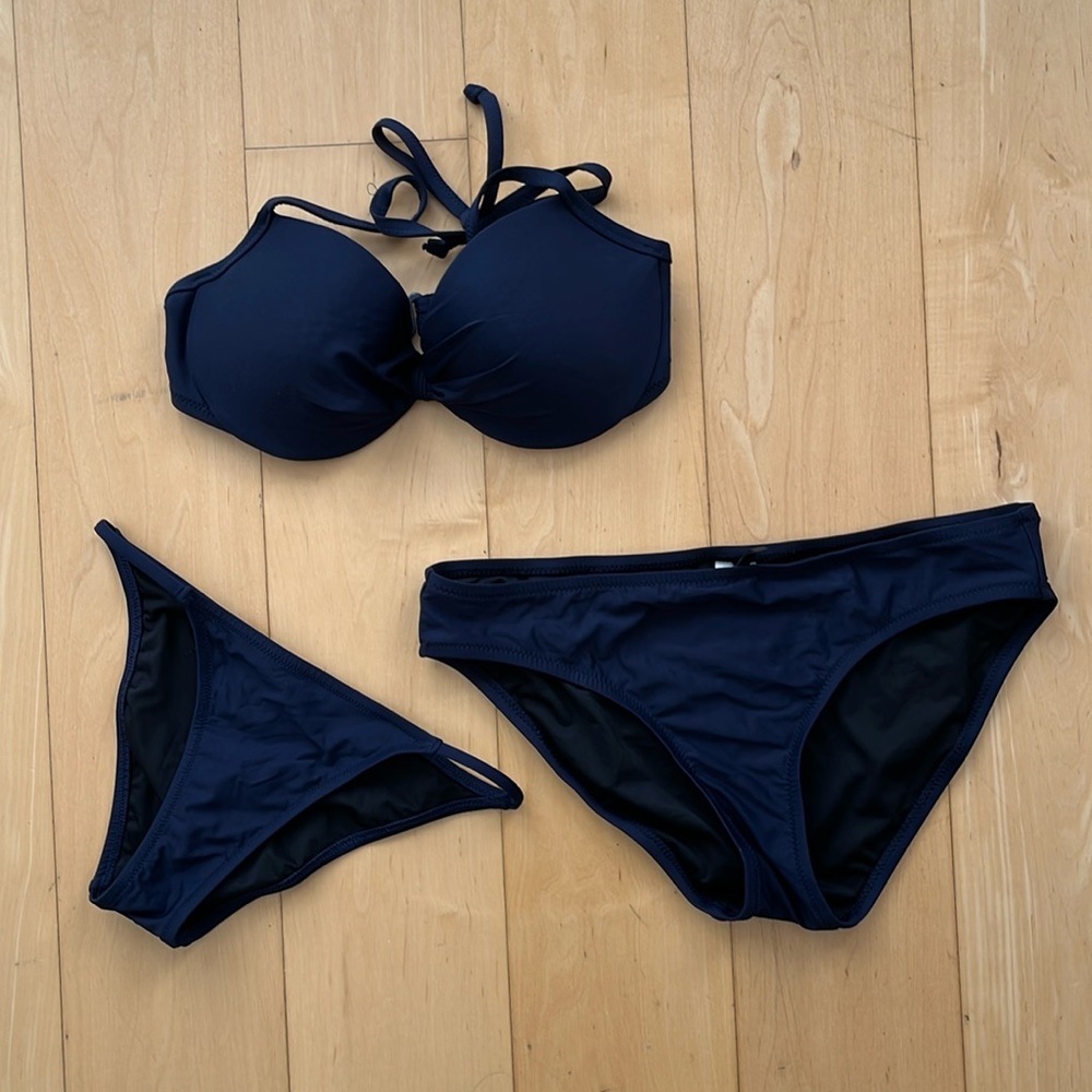 J. Crew Bandeau / Halter Bikini + 2 bottom styles